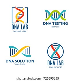 Set of logo with DNA and a place for text