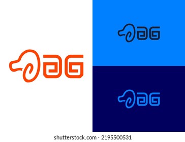 establecer perros con logotipo con concepto plano