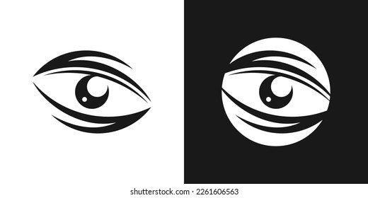set logo eye graphic icon circle illustration