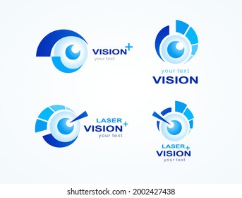 Set Logo Eye Silhouette Vision View Stock Vector (Royalty Free ...