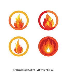 Definir um incêndio de logotipo em um plano de fundo branco