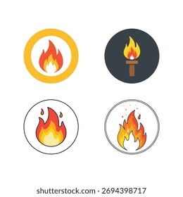Fije un fuego del logotipo en un fondo blanco