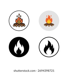 Fije un fuego del logotipo en un fondo blanco