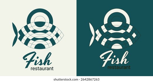 set, Logo para restaurante de pescado, pescado, mariscos, comida, restaurante, logotipo, comida