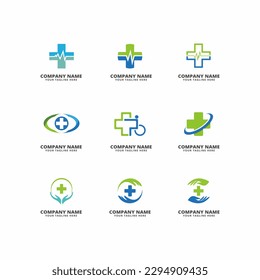 set of logo healthly care vector icon