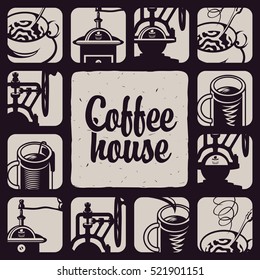 set of logo for hot drinks tea and coffee