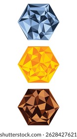 Set logo Icon Hexagon Mosaic Pattern Design template Element - Creative Shape Polygonal logo design - Vector illustration