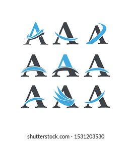 Set of logo icon initial letter A