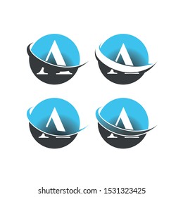 Set of logo icon initial letter A