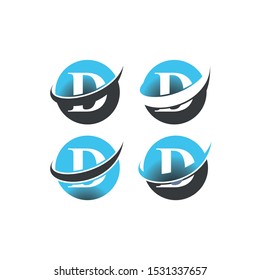 Set of logo icon initial letter D