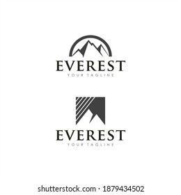 Set Of Logo, Icon Montains In Black White. Climbing Label, Hiking Travel. Design For Web, Websites, App, Print, Presentation Templates, Mobile Applications And Promotional Materials. Different Shape