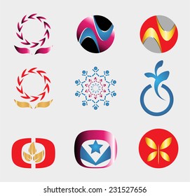 Set of logo and icons