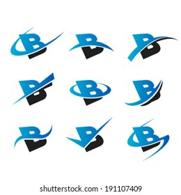 Set of logo icons with the letter B