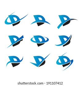 Set of logo icons with the letter D