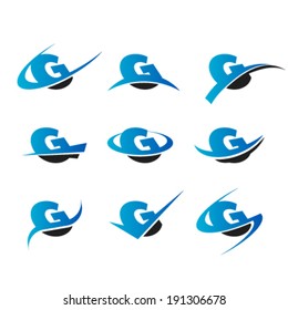 Set of logo icons with the letter G