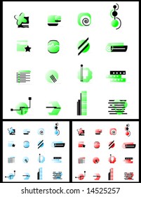 Set of logo illustration in three different color