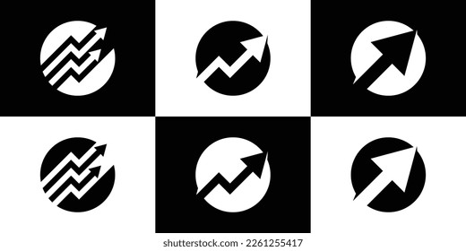 set logo inspiration design arrow financial icon vector illustration