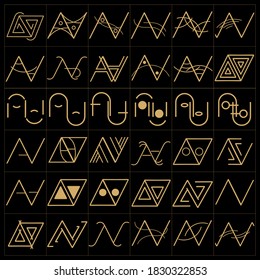 Set of logo letters N design. modern logo set creative monogram inspiration template. Premium Vector. Alphabet designing, graphic designing for letter N with different shapes. Luxury design alphabets.