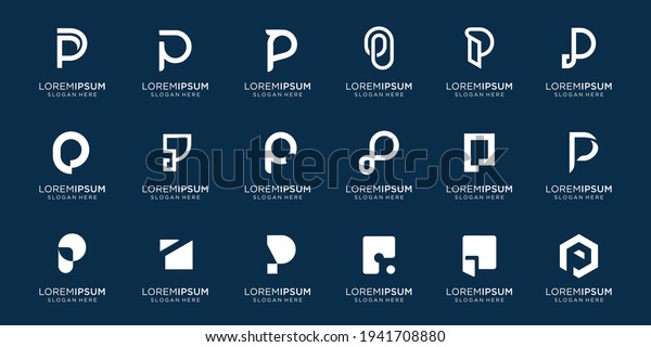 Set of logo letters\
p design.modern logo set creative monogram inspiration template\
.Premium Vector