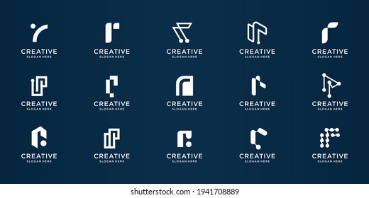 Set of logo letters r design.modern logo set creative monogram inspiration template .Premium Vector