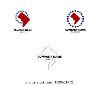 Set of Logo Map of the Washington D.C District