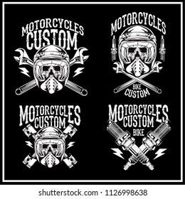 Set Logo. Motorcycle. Vector Illustration