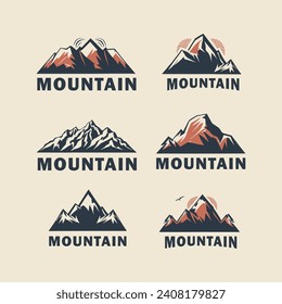 set of logo mountain vector illustration