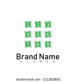 set logo number arrow vector type