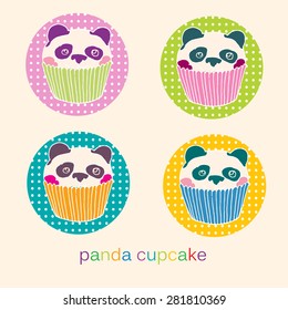 set  logo  panda cupcake