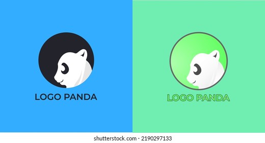 Set mit Logo Panda. Vektorgrafik