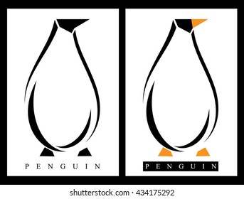 Set logo penguin, art insignia