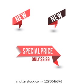 Set logo, sets, badges, stickers for Valentine's Day promotion. Notice of discounts, price tags sale Valentine's Day. Vector