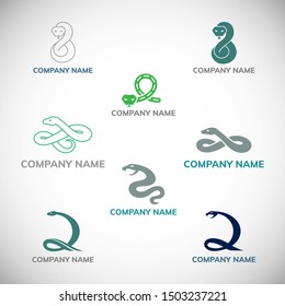 Set of logo snake design. Vector illustration