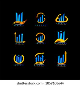 conjunto de estadísticas del logotipo de la empresa