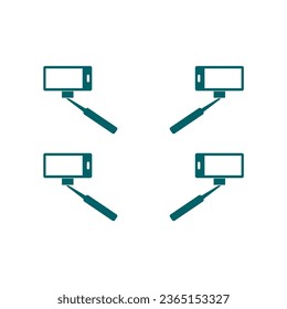 set of logo stick selfie logo vector 