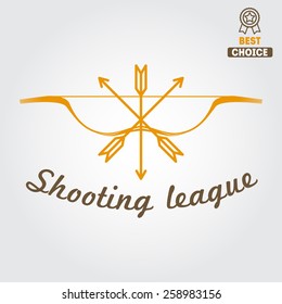 Set of logo, sticker, badge, emblem, label, print or logotype elements for shooting club or hunting club 