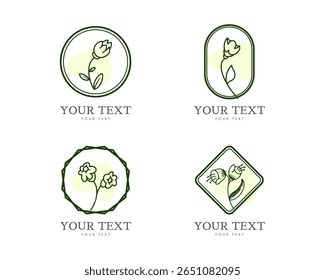 conjunto de logotipo e símbolo com mão delicada desenhada para negócios, produto natural, produto orgânico, produto agrícola, produtos de beleza.