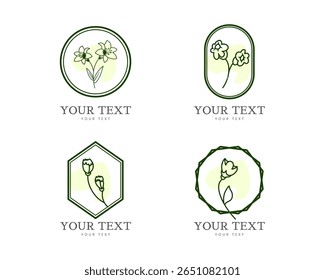 set of logo and symbol with delicate hand drawn for business, natural product, organic product, farm product, beauty products. design vector on white background