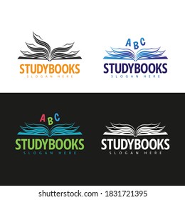 Set of logo template. Bookstore logo design. 
