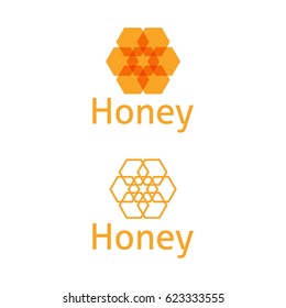 Set of logo template with honeycomb. vector illustration