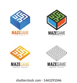 Set of logo template. Maze logo design.
