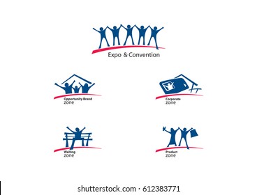 Set of logo templates. Can be used for: psychological counseling center, development, coaching, Event , expo.