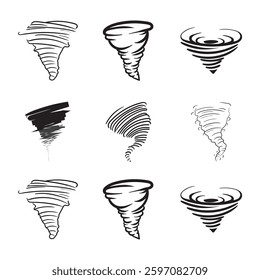 set of logo tornado vector icon
