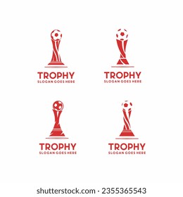 set of logo trophy football vector illustration
