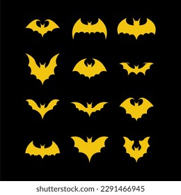 set of logo vector bat 