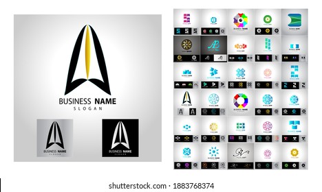 set logo vector collection. business vector logo design isolated white.