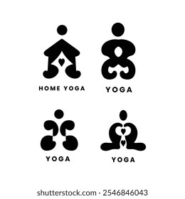 Set Logo Yoga Realizing Harmony of Body and Soul for Peace and Serenity, Perfect for Your Business