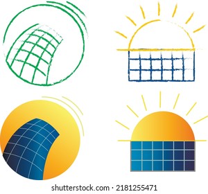 set of logos about solar energy