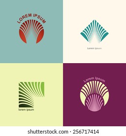 Set of logos for the abstract lines. The concept of construction.