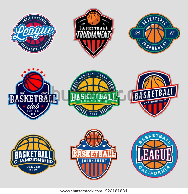 Set Logos Basketball Game Events Vector Stock Vector (Royalty Free ...